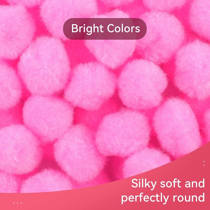 MORFEN 150 Pcs Pom Poms, 1 Inch Light Pink Craft Pom Poms, Fuzzy Pompom Puff Balls, Small Pom Pom Balls for DIY, Arts, Crafts Projects, Home Decorations - Image 4